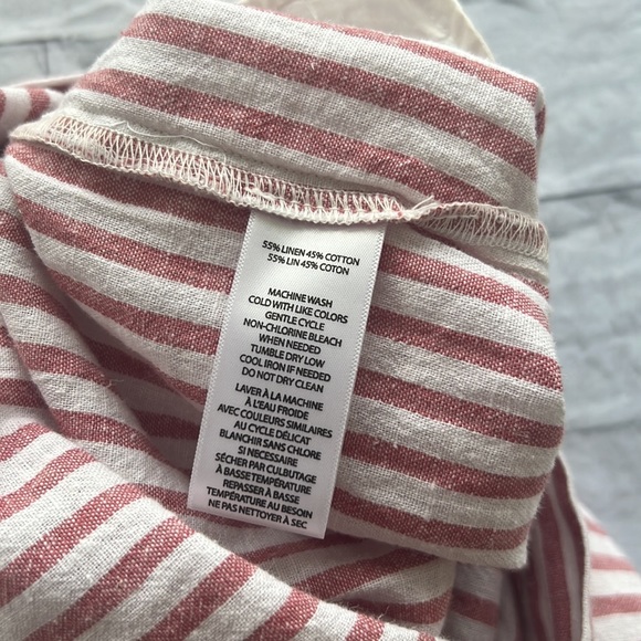 BeachlunchLounge collection linen blend striped capris size medium - Picture 9 of 11